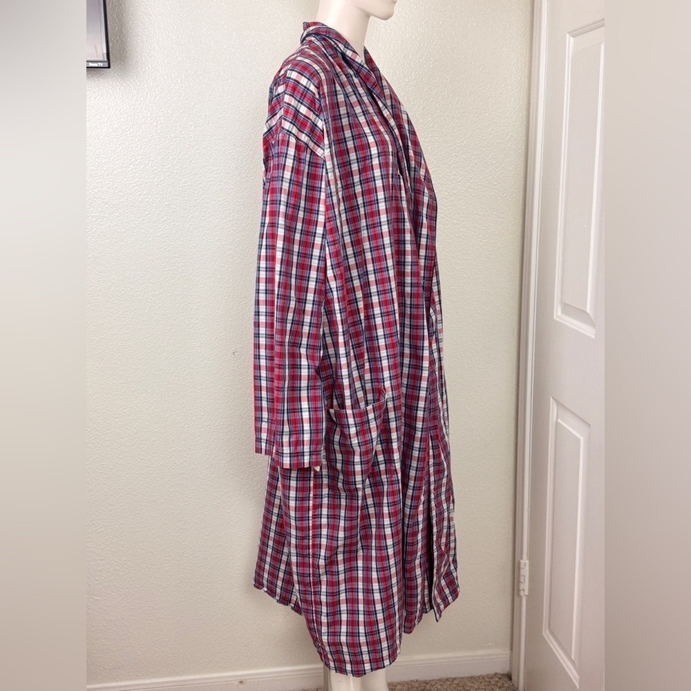 Polo Ralph Lauren Vtg blie Tag Mens Red White Blue Plaid XL Robe Woven Cotton
